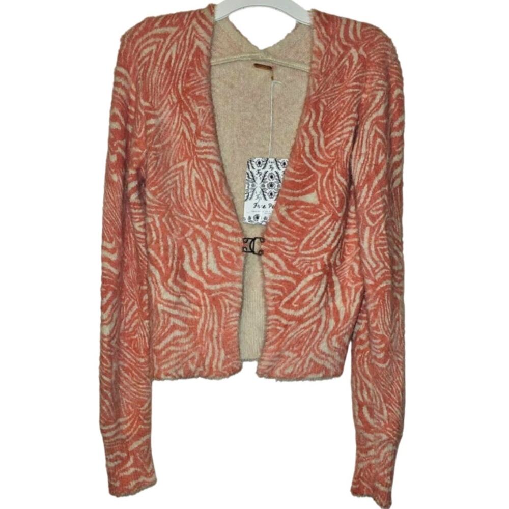 New Free People She's All That Cardi $128 SMALL Pink Fitted Classic Cardigan